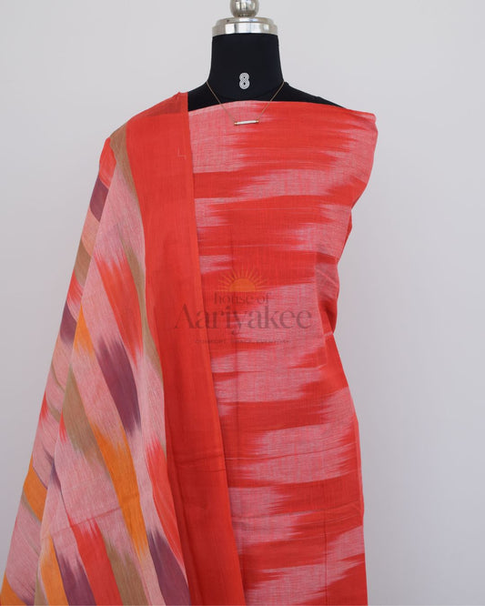 Crimson Aura Handwoven Cotton Suit Set