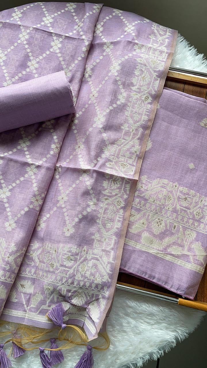 Lavender Glow – Muga Cotton Salwar Set